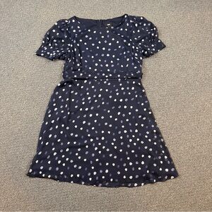 DKNY Navy Polka Dot Casual Dress